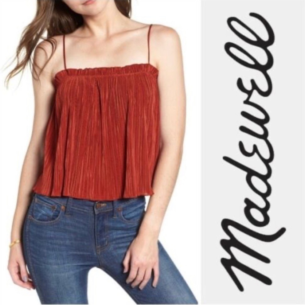 Madewell Nicole Pleated Ruffle Tank Top‎